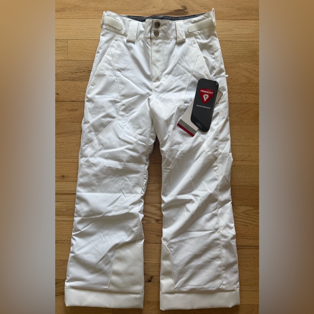 Kids Spyder Olympia Pants Exo Shield Ski Snow White Girls Youth Size 8 NWT